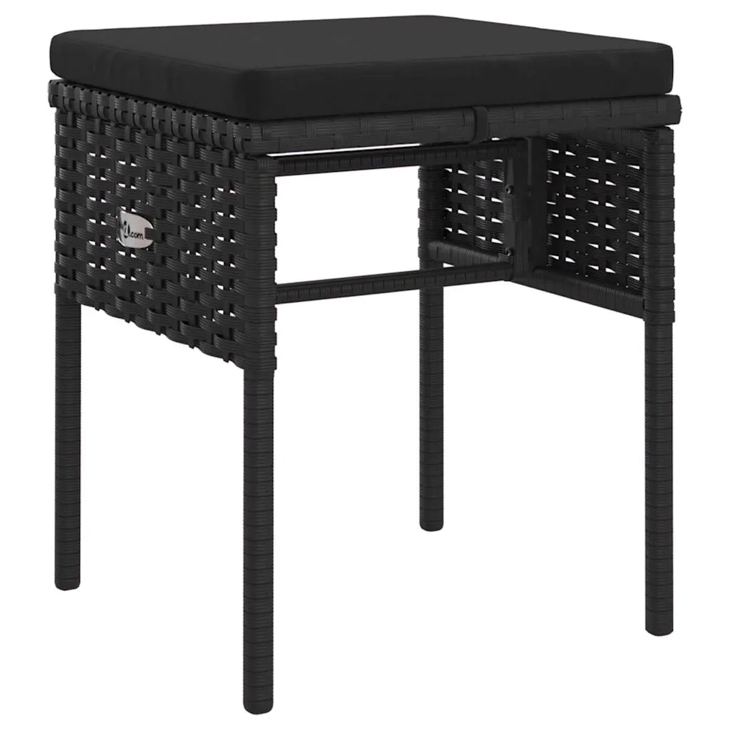 Set Mobili da Giardino 6 pz con Cuscini in Polyrattan Nero 319510