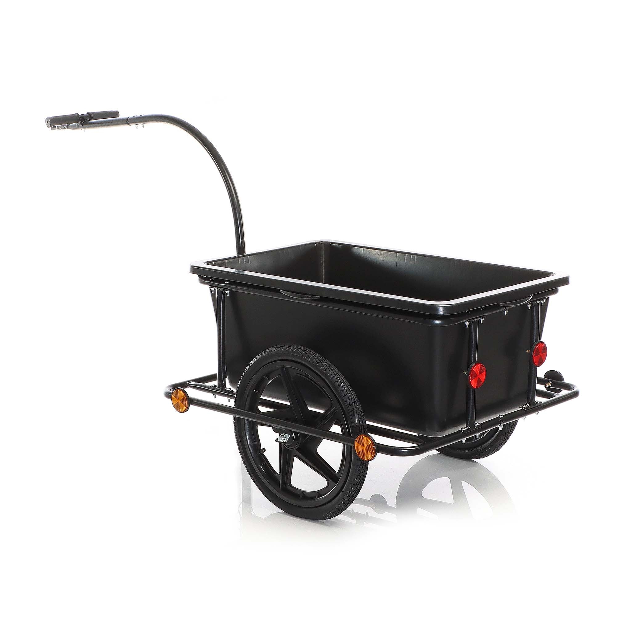 Rimorchio per bici con recipiente da 90 l per carichi fino a 80 kg, con pneumatici da 16"