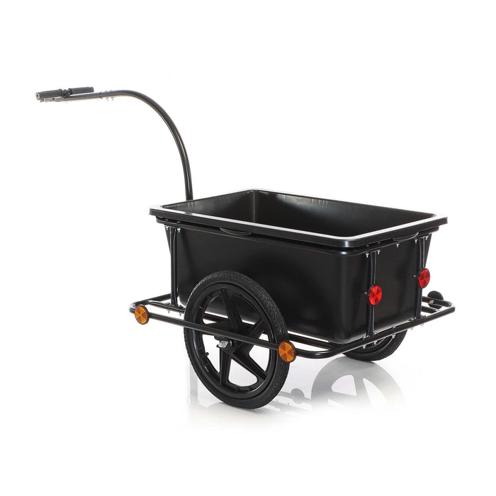 Rimorchio per bici con recipiente da 90 l per carichi fino a 80 kg, con pneumatici da 16"