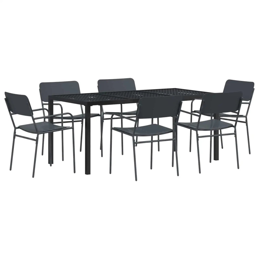 Set Mobili da Esterno 7 pz Antracite Acciaio 3422873