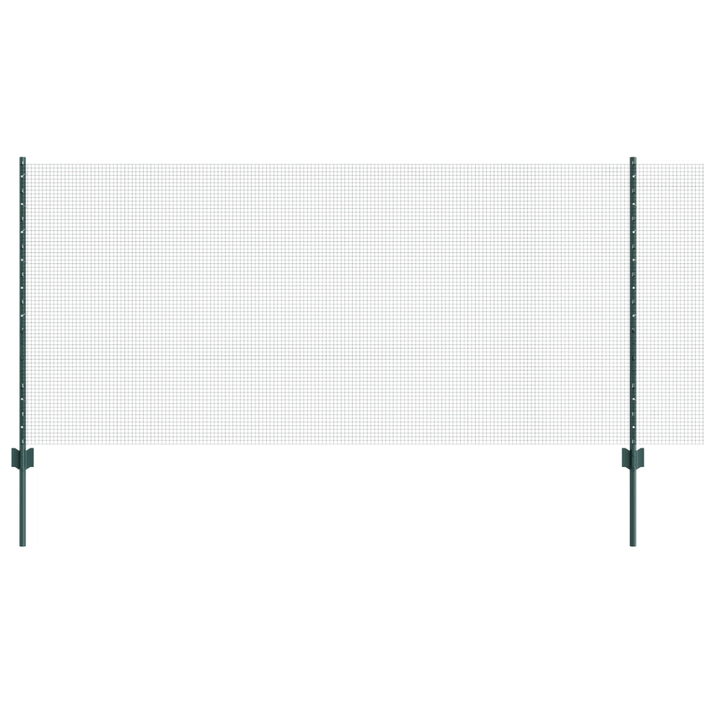 Recinzione in Filo Saldato di con 22 Post U Verde 1x50 m Acciaio