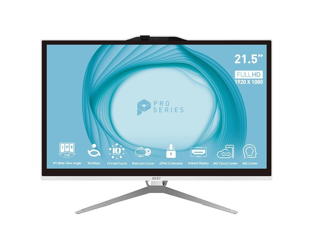 Msi pc aio 21,5 white touch intel pentium g7400 4gb 128gb ssd win 11 pro - 9S6-AC0112-435