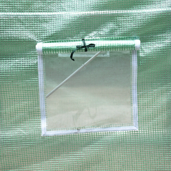 Serra a Tunnel da Giardino Struttura in Acciaio con 8 Finestre Verde 500x200x210 cm