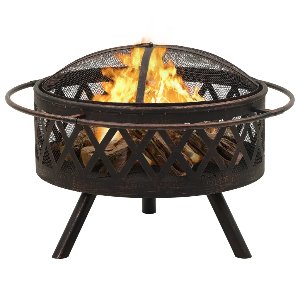 Braciere Rustico con Attizzatoio 76 cm XXL in Acciaio CFW2312862