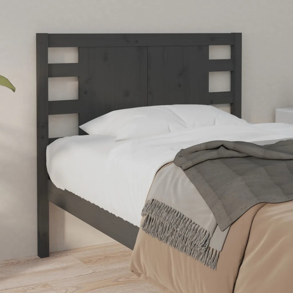 Testiera per Letto Grigia 106x4x100cm in Legno Massello di Pino cod mxl 32634