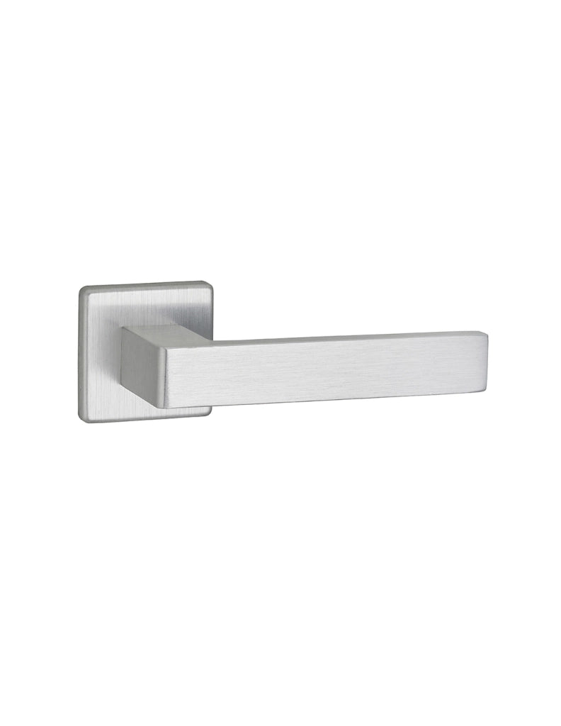Maniglia di design Zibel, per porta, su rosetta quadrata, satinato - FROSIO BORTOLO
