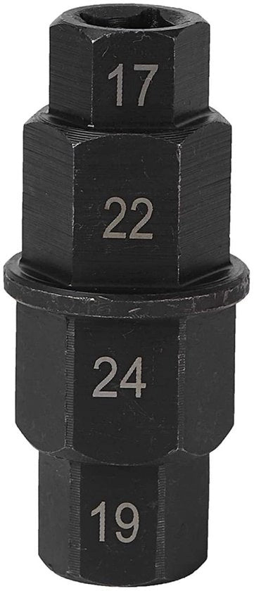 Accessorio per Motocicletta - Chiave a Tastone - Adattabile - Per Ammortizzatore Anteriore 17/19/22/24mm - Alta Qualità - Acciaio Nero
