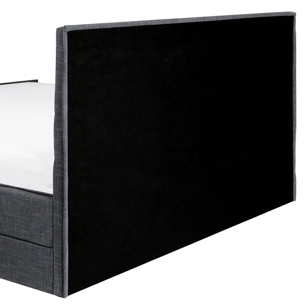 Letto Imbottito in Tessuto Grigio Scuro Rete a Doghe 160 x 200 cm