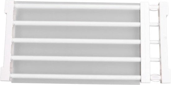 Cassa Organizzatore di Scaffalatura a Tensione con Divisore Espandibile e Rullo - Installazione Facile e Multifunzionale per il Magazzino della Cucina - Regolabile (50-80 cm / 19.7-31.5 Pollici di Lunghezza)