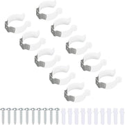Set di 10 Clip T10 per LED Lampade Montaggio RVS - Flessi di Tubo Lampada - Tool di Montaggio - Bianco - Previene la Sfondramento