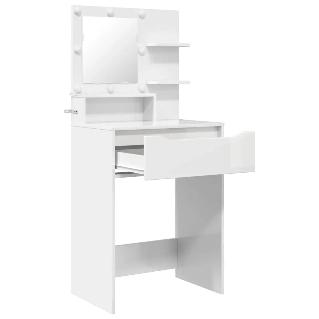 Tavoli da Trucco per Camera da Letto con cassetto Bianco Lucido