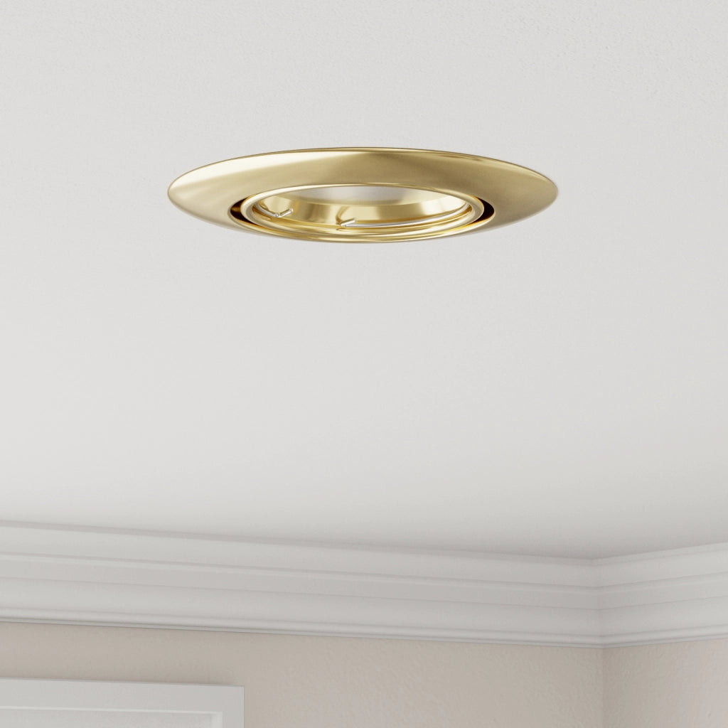 Faretti Incassati 6 pz Rotondi GU10 Oro Ã˜90 mm Acciaio