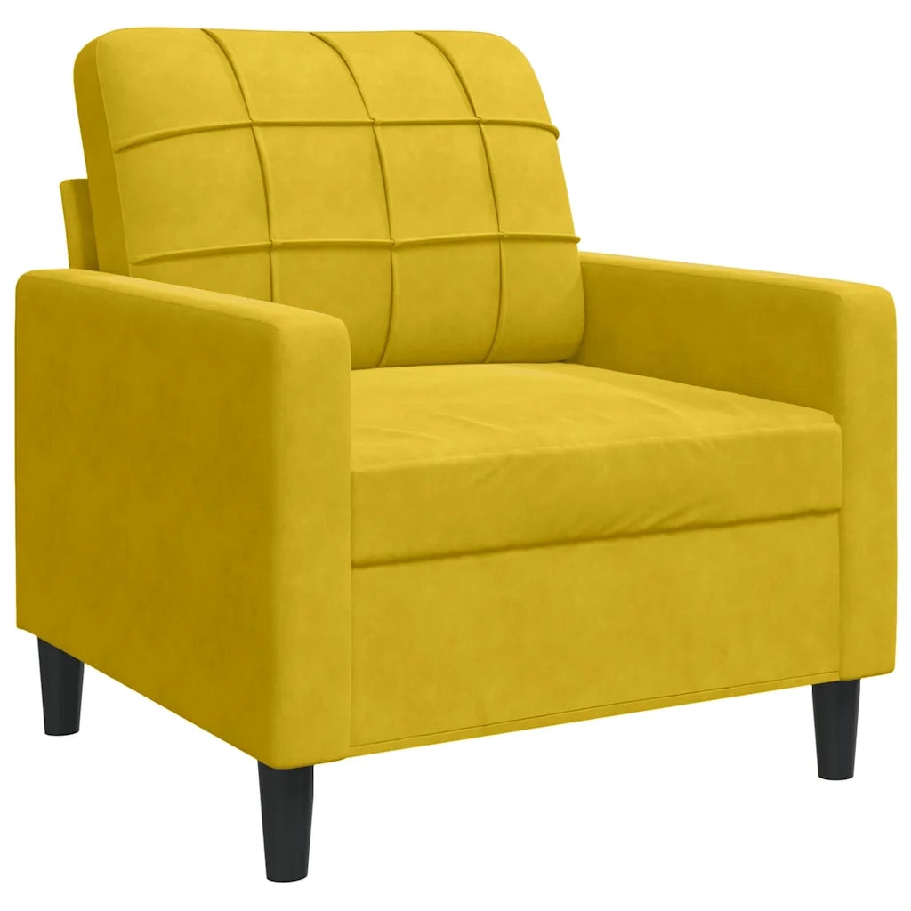 Set di Divani 4 pz con Cuscini giallo in Velluto 3278367