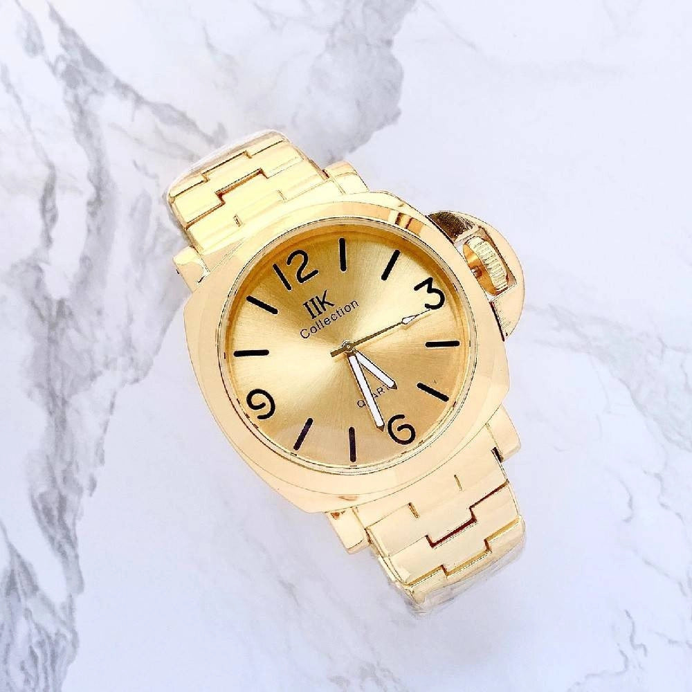 Trade Shop - Orologio Da Polso Ik Collection Uomo Analogico Al Quarzo Grande Oro Fondo Oro -
