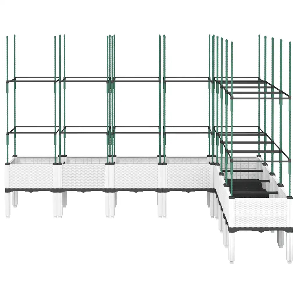 Fioriera da Giardino con Traliccio Bianco 200x160x142,5cm in PP 367974