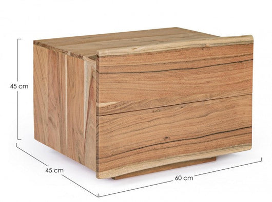 Comodino 2 Cassetti 60x45x45h cm Aron
