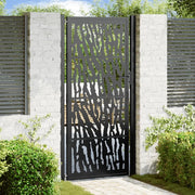 Cancello da giardino nero 100x200 cm con design a traliccio 4100983