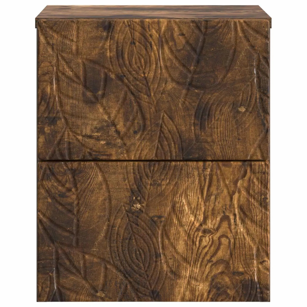 Mobiletto da notte a muro Rovere Fumo 34,5 x 33 x 40 cm 898815