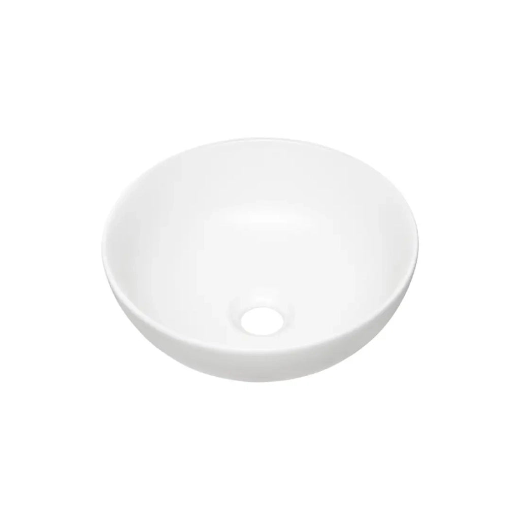 Lavabo da appoggio rotondo 32 cm bianco opaco con piletta clic clac