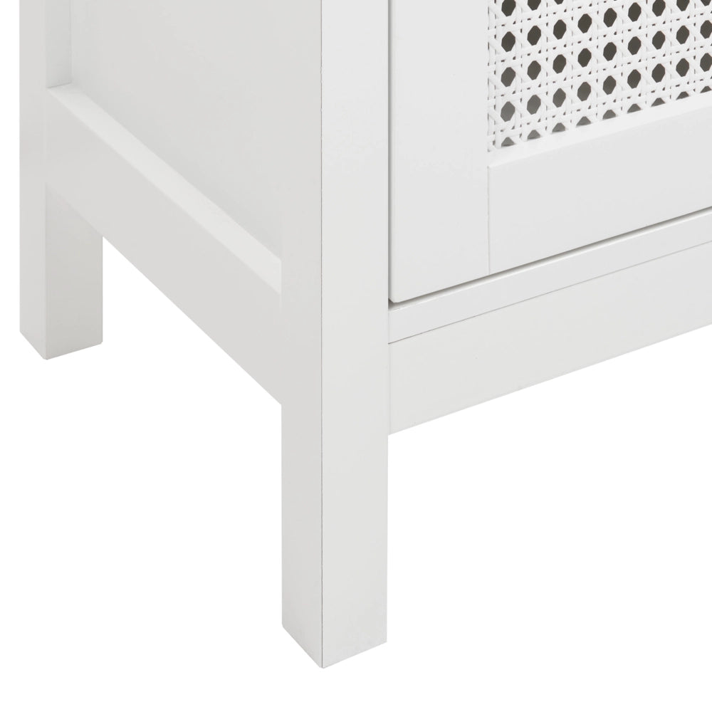Mobile da bagno alto con ripiani in MDF bianco 30 x 160 cm armadietto