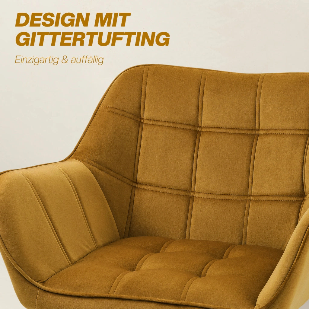 POLTRONA Scandinava 67x61,5x71 cm in Poliestere Giallo