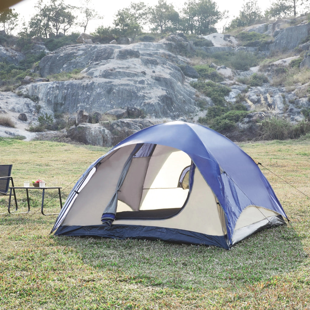 Tenda da Campeggio Bergeijk per 2-3 Persone 213 x 213 x 130 cm Blu pro.tec