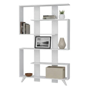 Libreria Spodumene, Scaffale da ufficio, Mobile portalibri, Biblioteca, 120x20h162 cm, Bianco