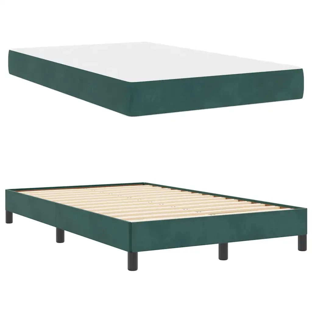 vidaXL Letto box spring con materasso Verde Scuro 120 x 200 cm Velluto