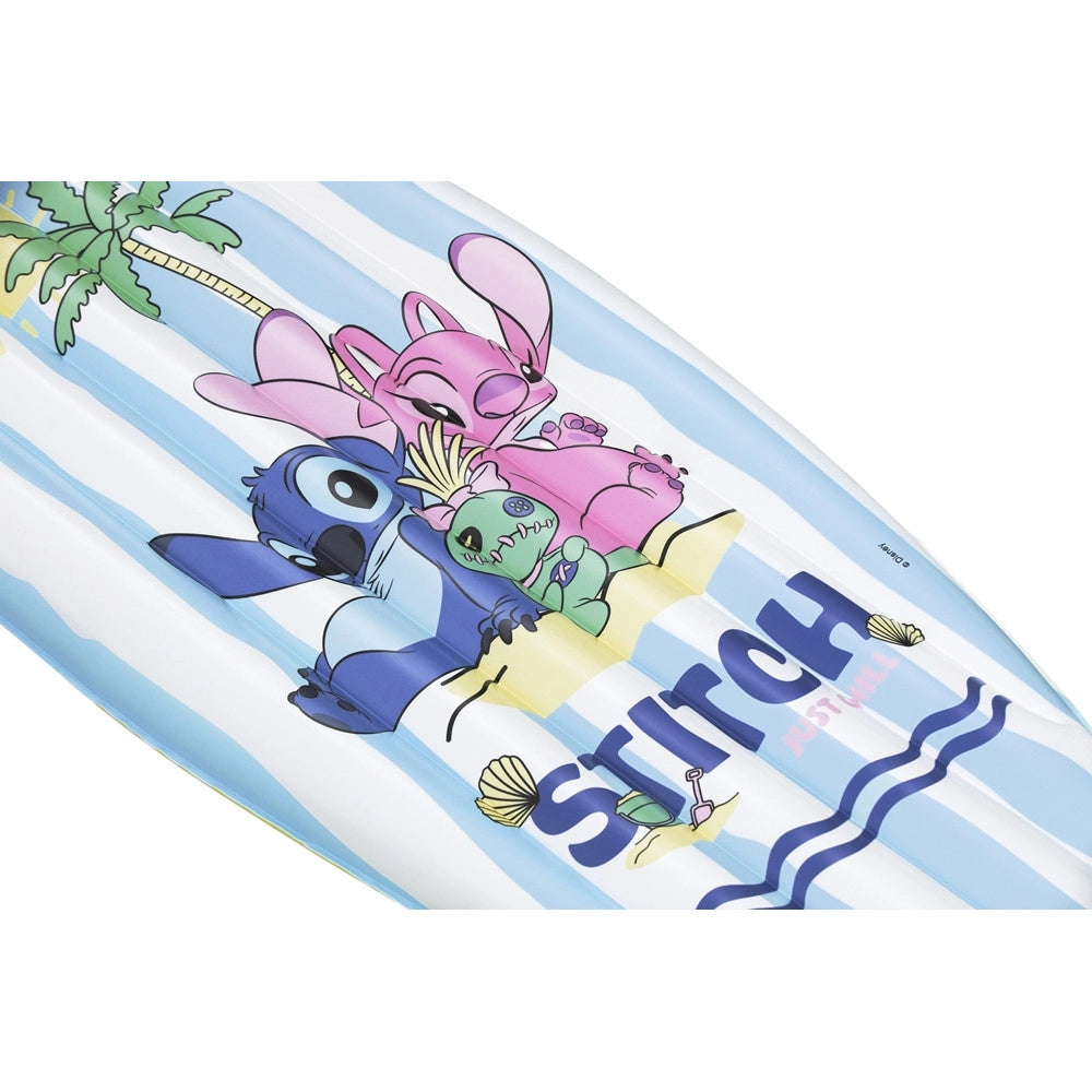 Trade Shop - Materassino Tavoletta Da Surf Gonfiabile Da Nuoto Per Bambini Stitch 112x40x10cm 9104v -