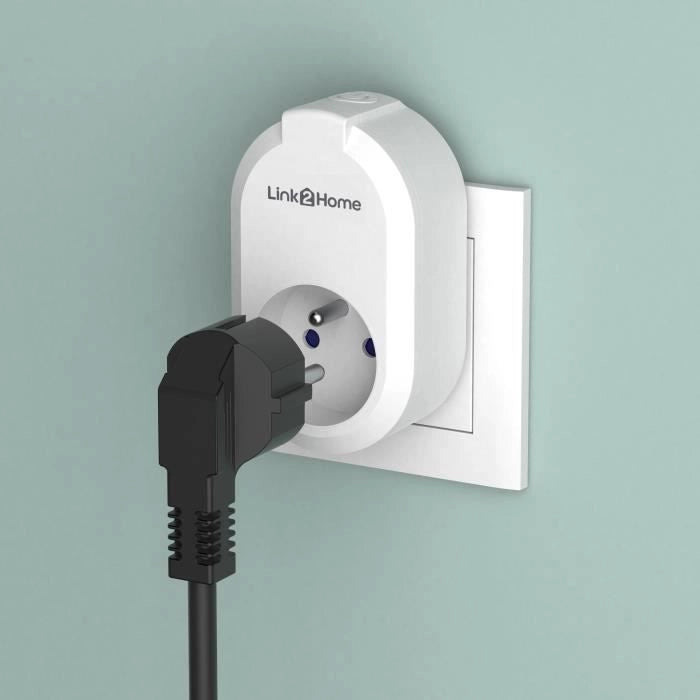 Set di 2 prese collegate - LINK2HOME - 230 V - Bianco