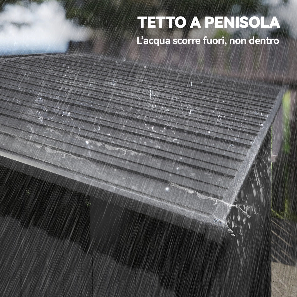Casetta da Giardino in Metallo ¨C zephmum ¨C Grigio Scuro 159x106x181 cm