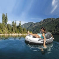 56825EU - Ciambellona River Run Rosso Fuoco Con Rete Cm 135