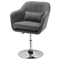 Poltroncina Girevole con Braccioli e Altezza Regolabile, 57x57x77.5-87cm, Grigio