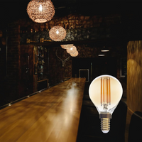 Optonica 1418 lampadina led filamento g45 e14 vetro dorato dimmerabile 4w 2500k