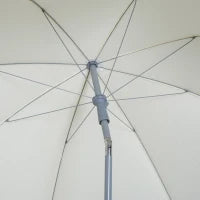 Ombrellone da Esterno 2x2.3 m Portatile con Tettuccio Inclinabile, in Metallo e Poliestere, Crema
