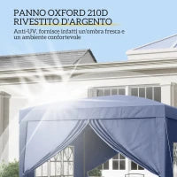 Gazebo da Giardino Pieghevole con Corde e Picchetti Inclusi, 2.95x2.95x2.58 m, Blu