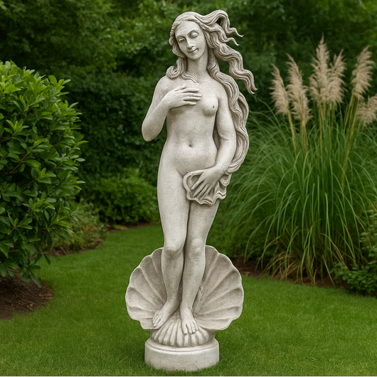 Statua cemento grigio effetto pietra naturale venere botticelli h120 cm giardini