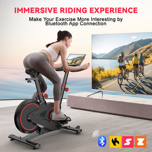 Cyclette da Casa con App - RATTANTREE - Cyclette Professionale con Resistenza Magnetica al 100%, Volano da 5 kg, Schermo LCD, Ultra Silenziosa, per Allenamento a Casa, Portata Massima 150kg