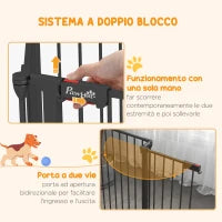 Cancellino per Cani Taglia Media Pieghevole e Modulabile in Metallo e Plastica, 123x102x90 cm, Nero