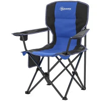 Sedia da Campeggio Pieghevole con Tasca e Portabicchieri con Borsa di Trasporto, Blu