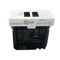 Caricatore usb bticino jw4191cc da incasso doppia porta c 15w bianco