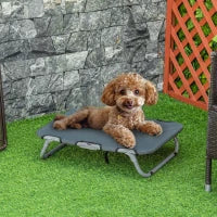 Lettino per Cani Pieghevole in Acciaio e Tessuto Oxford per Interni ed Esterni, 59x46x15 cm, Grigia