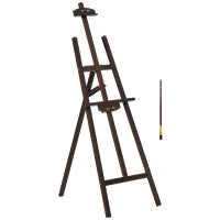 Cavalletto Pittura, 135 cm Cavalletto Treppiede per Dipingere su Tela, Cavalletto in Legno di Pino Regolabile, Portatile e Pieghevole con Pennello per Studio, Artisti e Pittori, Caffè
