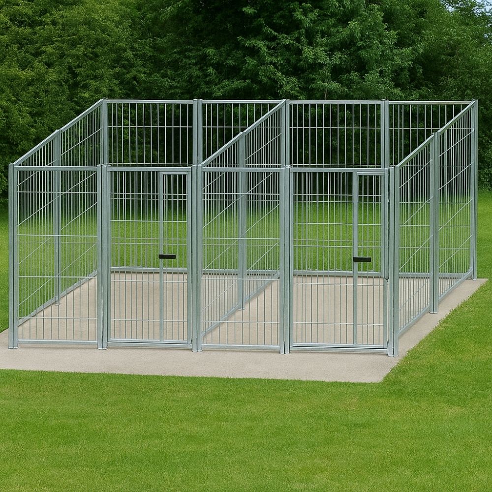 2 box per cani da esterno con zincatura a caldo ciascuno da 200x200x altezza 180 cm