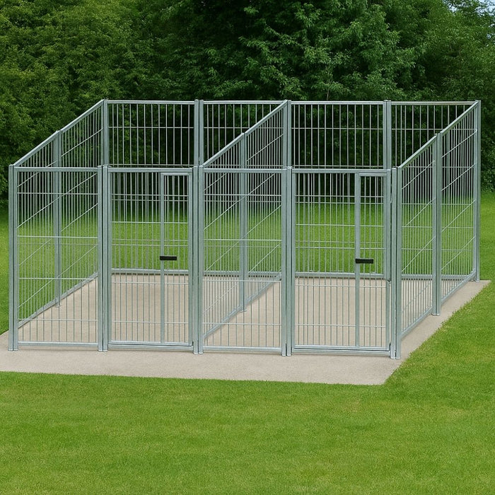 2 box per cani da esterno con zincatura a caldo ciascuno da 200x200x altezza 180 cm