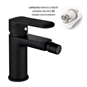 Miscelatore rubinetto puma per bidet in ottone colore nero opaco con piletta *** confezione 1