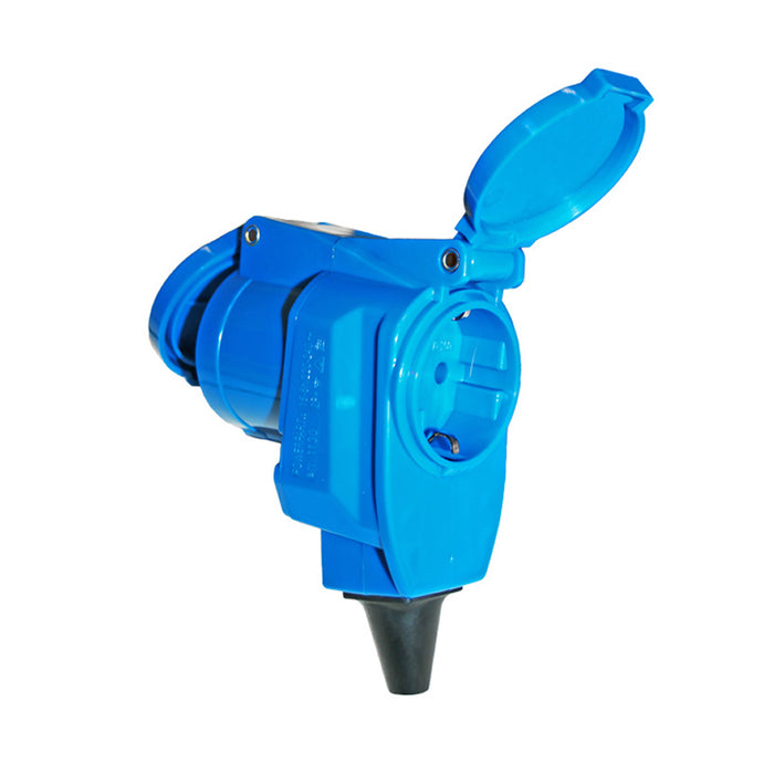 Presa a gomito con 2 prese tipo schuko e cee