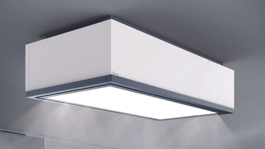 Cappa a soffitto XENIA cm 120x61-Bianca, Inox - 800 m3/h