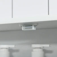 kleankin Mobiletto Bagno Pensile con Antine a Specchio, 55x17.5x60cm - Bianco