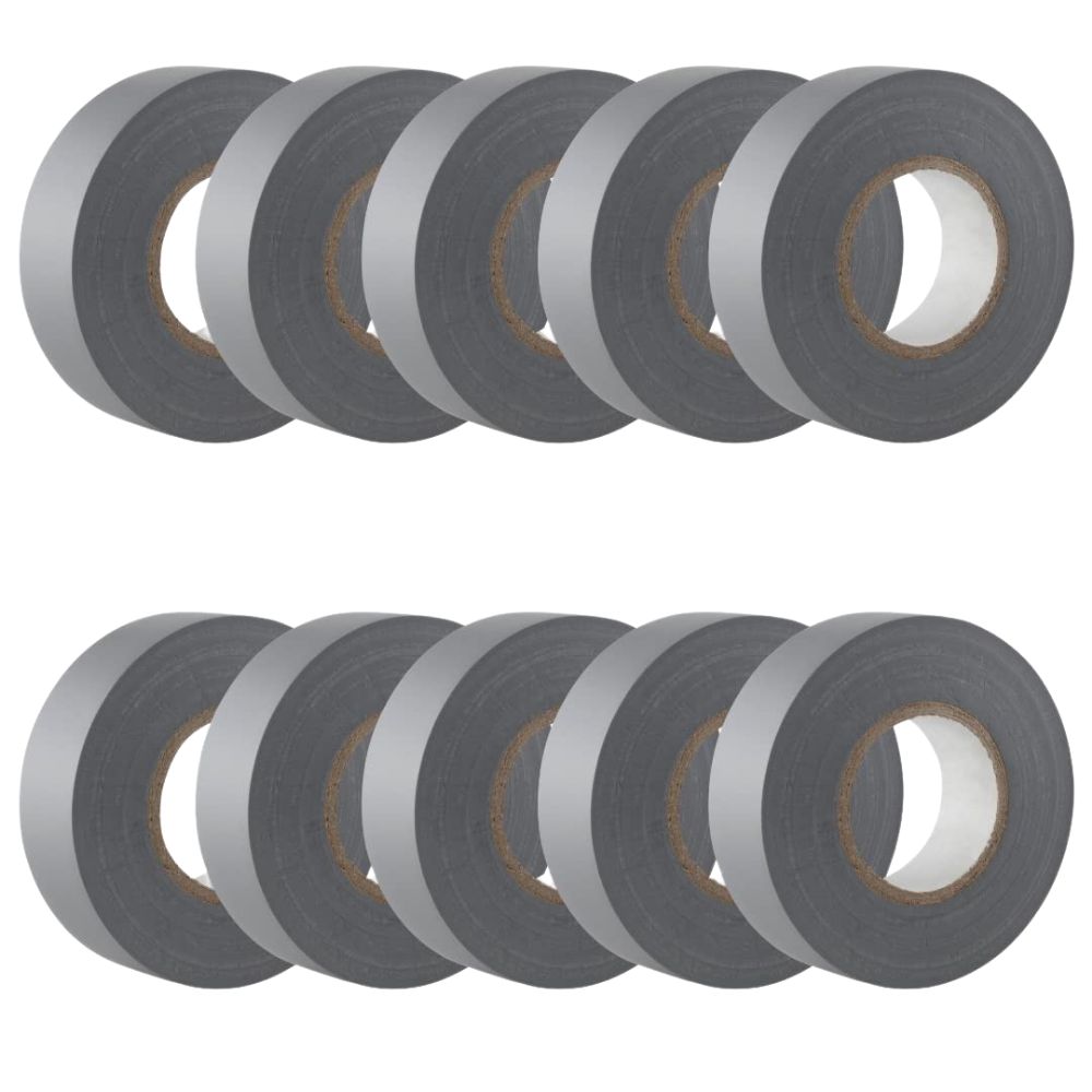 Kit nastro isolante in pvc autoestinguente multicolore per impianti sicuri *** colore grigio, dimensioni 19 mm x 25 m...